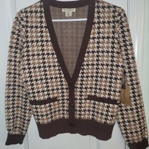 Christian Siriano Houndstooth Cardigan